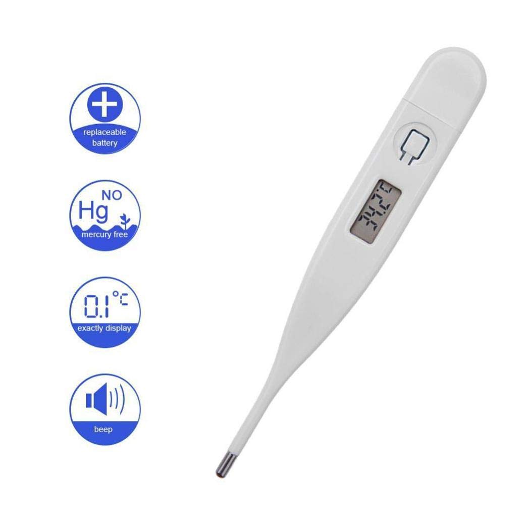 Jinguio Digital Thermometer with LCD Display, Baby and Adult Thermometer, Accurate and Fast Readings - Oral Underarm Rectal Thermometer for Children Babies