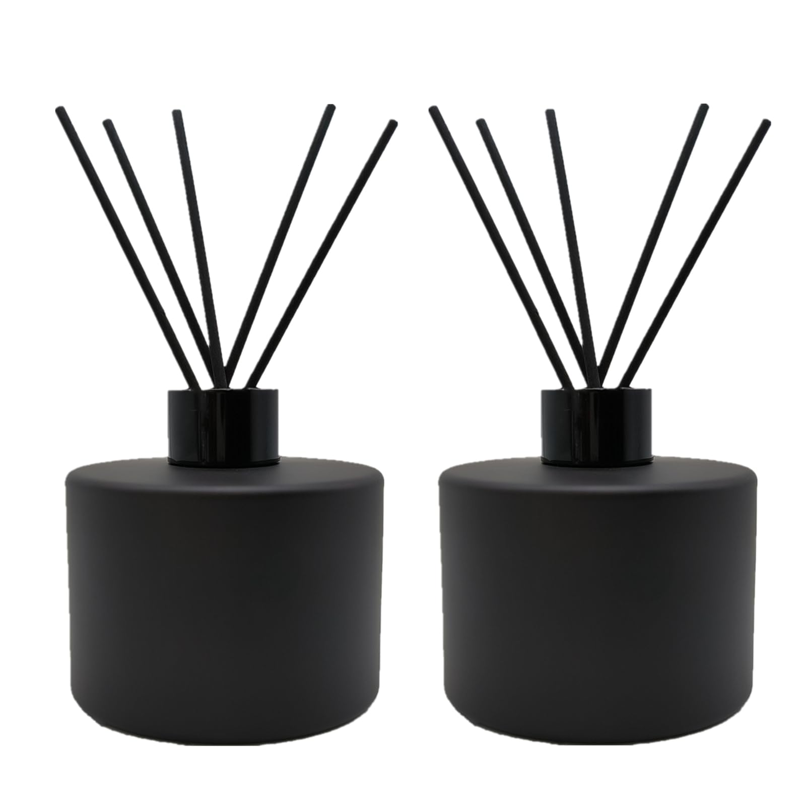 Photo 1 of 2PCS Glass Diffuser Bottles,200ml/6.7oz Essential Oil Jar,Empty Perfume Container with Black Aromatherapy Sticks Use for DIY Replacement Reed Diffuser (Round Matte Black)