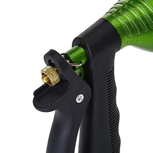 GREEN MOUNT Garden Hose 25 Feet with 5/8 Solid Brass Coupling Fittings, Durable and Flexible Water Hose, 6 Function High Pressure Spray Nozzle for Household Use