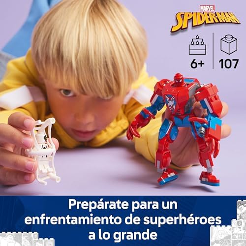 LEGO Marvel Spider-Man vs. Anti-Venom Robotic Armor Superhero Toy com Figura de Robô e Minifiguras, Role Playing e Jogo de Batalha, Presente para Meninos e Meninas 6 Anos e Mais Velhos 76308