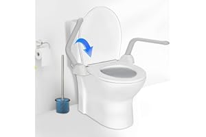 Toilet Safety Rails,Toilet Rails Heavy Duty (520 lbs) Hand Rail,Toilet Seat Riser with Handles,Easy Installation for Handicap