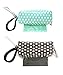 Oh Baby Bags Diaper Bag Clip-On Dispensers with Disposable Bags for Dirty Diapers and Other Messes -Set of 2 - Sea Dots and Gray Dots