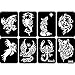 30 Sheet DIY Airbrush Tattoo Stencils for Men, Dragon Skull Wolf Eagle Glitter Templates for Body Painting