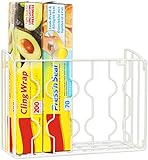 Simple Houseware Wall Door Mount Kitchen Wrap Organizer Rack, White