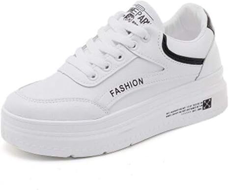 white thick soled tennis shoes
