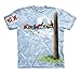 Mountain Bird Tree Adult Size T-shirt , Blue , Large