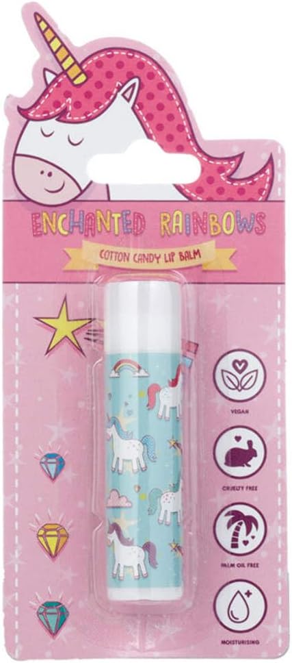 Puckator Unicorn Rainbow Lip Balm Cotton Candy Lip Care Stick Moisturiser
