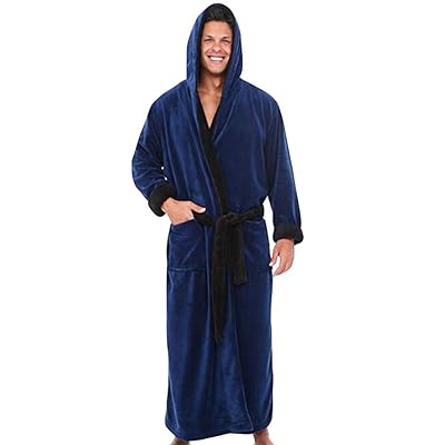Men's Winter Hooded Bathrobe Soft, Warm, Full Kuwait Ubuy