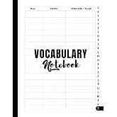 Vocabulary Notebook: Large Simple 3 Columns Vocabulary Journal with A-Z Alphabetical Tabs: White Cover