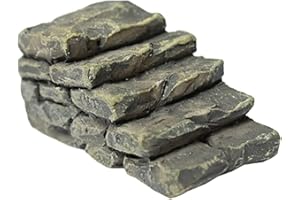 TypoGrove Miniature Resin Bridge Stair Stone Straight Bridge Stairs Stone Steps Garden Fairy Ornament Flower Pot Plant Micro Landscaping Decor Bonsai Craft Straight Stairs Outdoor Statues