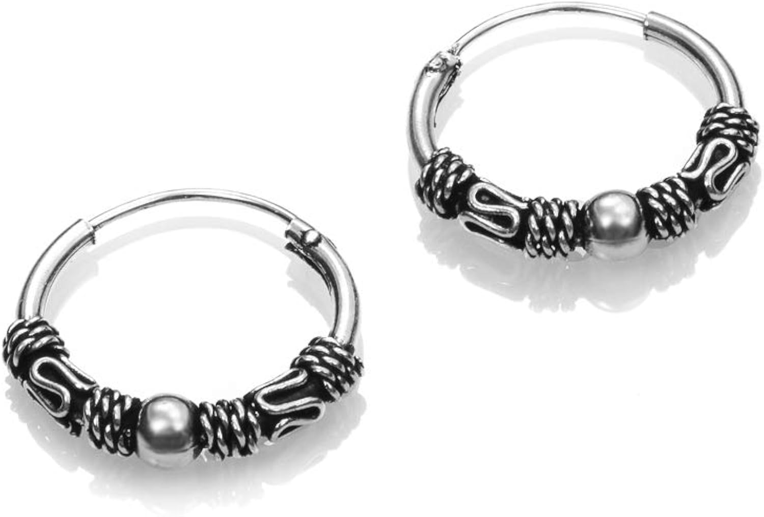 NKlaus Orecchino Singolo Celtico Bali – Amica Creole In Argento 925 – 12 Mm