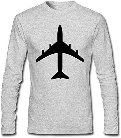 Men's Passenger Jet Plane Like The 747 Or Airbus Long Sleeve Tee Shirt Gray