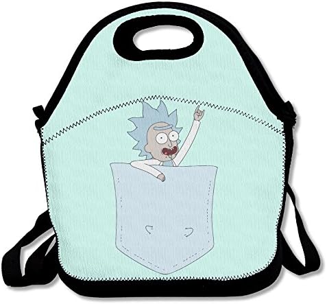 Tiny Rick And Morty Pocket Insulated Lunch Bag/ Backpack / Tote With Zipper, Carry Handle And Shoulder Strap For Adults Or Kids