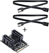 NFHK NGFF Key A+E to SATA 3.0 6Gbps Dual Ports Adapter Card JMB582 view 9