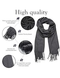 SOJOS SC304 S306 - Bufanda de invierno para mujer (cachemira, tacto suave)