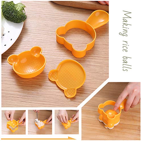 Rice Ball Mold Cute Cat Sushi Mold Animal Onigiri Mold DIY Kitchen Tools Rice Ball Press Mold with Nori Cutter for Home Party Cartoon Cute Bento Lunch Make - Thumbnail 2