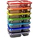 Youngever Meal Prep 3 Compartment Portion Bento Box, 7 Pack, Rainbow Color
