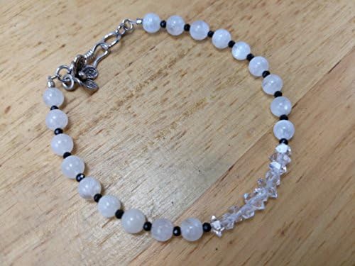 Herkimer Diamond Bracelet,Moonstone Bracelet,Beaded Bracelets,Moonstone Jewelry,June Birthstone,Unisex bracelet,women bracelet,Black spinel bracelet,Gift for Her - size 6.5,7.0,7.5,8.0 inches