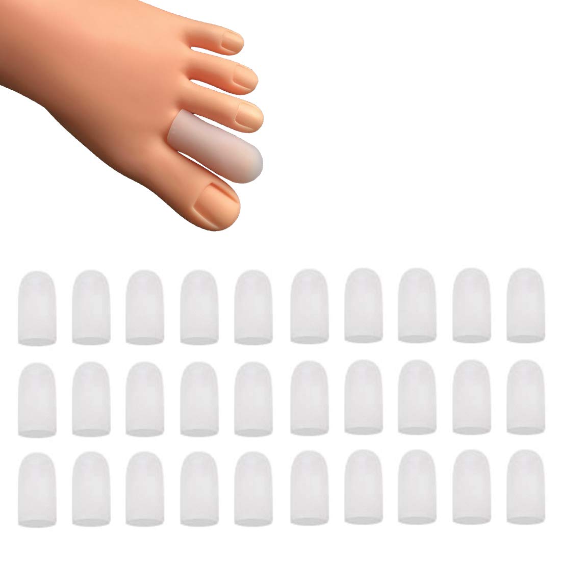 Photo 1 of 30 Pieces Toe Caps, Toe Protector, Toe Covers, Protect Toe from Rubbing, Ingrown Toenails, Corns, Blisters, Hammer Toes and Other Painful Toe Problems