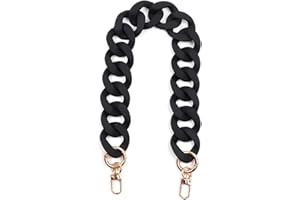 Savagrow Flat Chain Strap 17.7"/45cm Shoulder Bag Strap Replacement Decorative DIY Purse & Handbag Strap Accessories, Matte Black