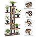 Giantex Flower Rack Wood Plant Stand 7 Wood Shelves 11 Pots Bonsai Display Shelf Indoor Outdoor Yard Garden Patio Balcony Living Room Multifunctional Storage Rack Bookshelf W/Hollow-Out Rackthumb 4