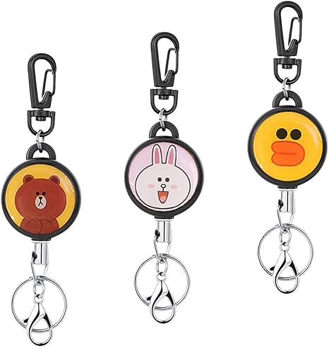 Amazon Co Jp Ybb 3個セット リールキーホルダー キーリール ワイヤー フックリール リコイルリング 引き込み式 伸縮自在 強力 紛失防止 かわいい 動物 C ホーム キッチン