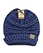 NYFASHION101 Oversized Baggy Slouchy Thick Winter Beanie Hat, Navy Mix