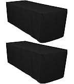 HolidayIdeas 2-Pack Fitted Table Covers - 72x30 Inch Black Linen Texture, For 6ft Rectangle Tables (Banquet, Trade Shows) - View #9
