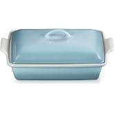 Le Creuset Stoneware Covered Rectangular Casserole, 12" x 9", Sea Salt | 4 qt. (12" x 9")