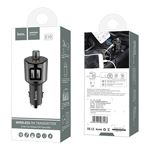 Bluetooth FM Transmitter Car Charger Kit Audio Adapter Radio Receiver Wireless Music Modulator with Hands-free Call Flash Drive/TF Card Reader/MP3 Player Supported Dual USB Ports 5V 2.4A & 5V 1A - Thumbnail 6