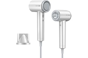 SKYMOON Ionic Hair Dryer, Lightweight Ionic Blow Dryer with 110,000 RPM High Speed Motor for Fast Drying, 1400W Thermal-Control 4 Temps/3 Speeds Hairdryer for Home & Travel, White