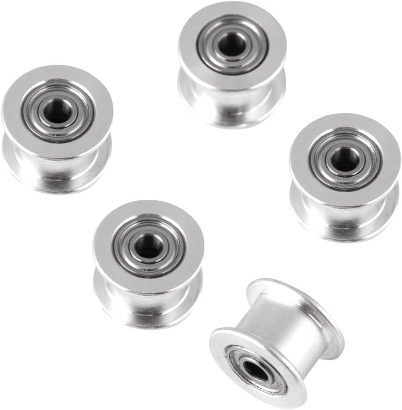 Aluminum Timing Pulley for 3D Printer, 5-Piece Set, 2GT, 3mm/5mm Bore, 16/20/Toothless Teeth - Image 3