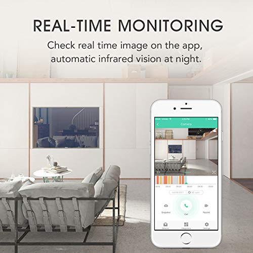 konke Wireless IP Camera, Konke 1080P HD WiFi Smart Home PTZ Security Camera with Cloud Storage, Two-Way Audio, Motion Detection, Night Vision, White