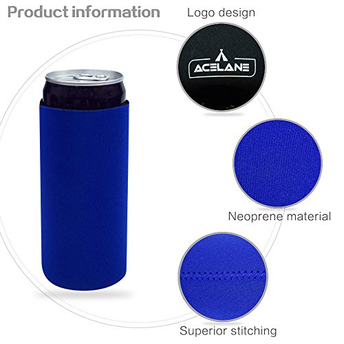 Acelane Beer Can Sleeves Cooler Insulated Covers Extra Thick Neoprene Fits Most 12 oz Cans Beer Soda Soft Drinks -Pack of 4