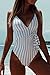 Fantastic Zone Women's Cute White Stripe One-Piece Swimsuit Beach Swimwear Bathing Suit Bikini