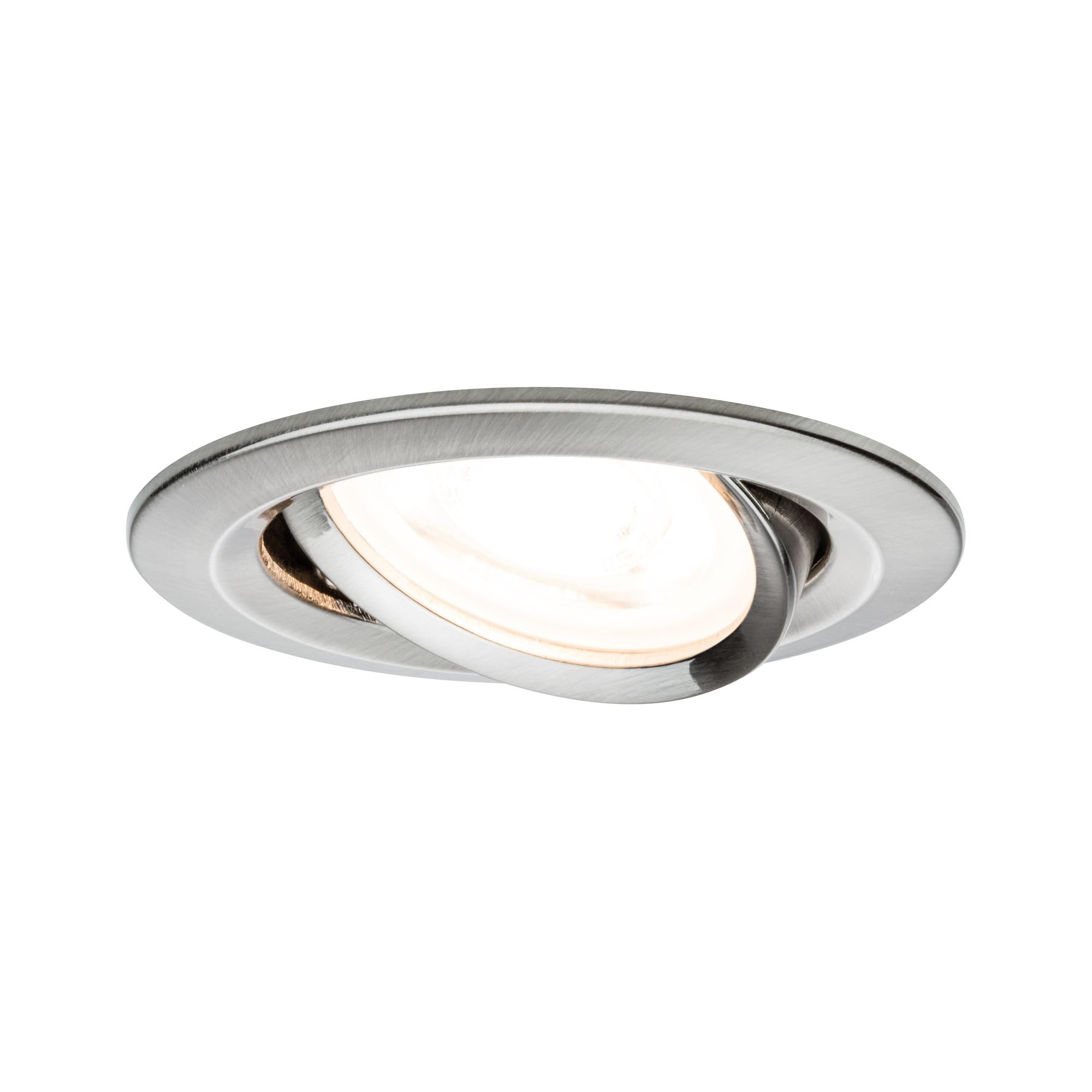 Paulmann 93641 Nova Recessed Spotlight Round Iron Without Bulb Max. 35 W GU10 Recessed Ceiling Light Brushed Aluminium