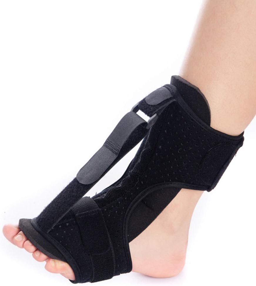 Plantar Fasciitis Night Splint, Adjustable Drop Foot Orthotic Brace for Heel Spur, Achilles Inflammation, Soreness Relief, Foot Stretching Support, Fits Left Right Foot,Black