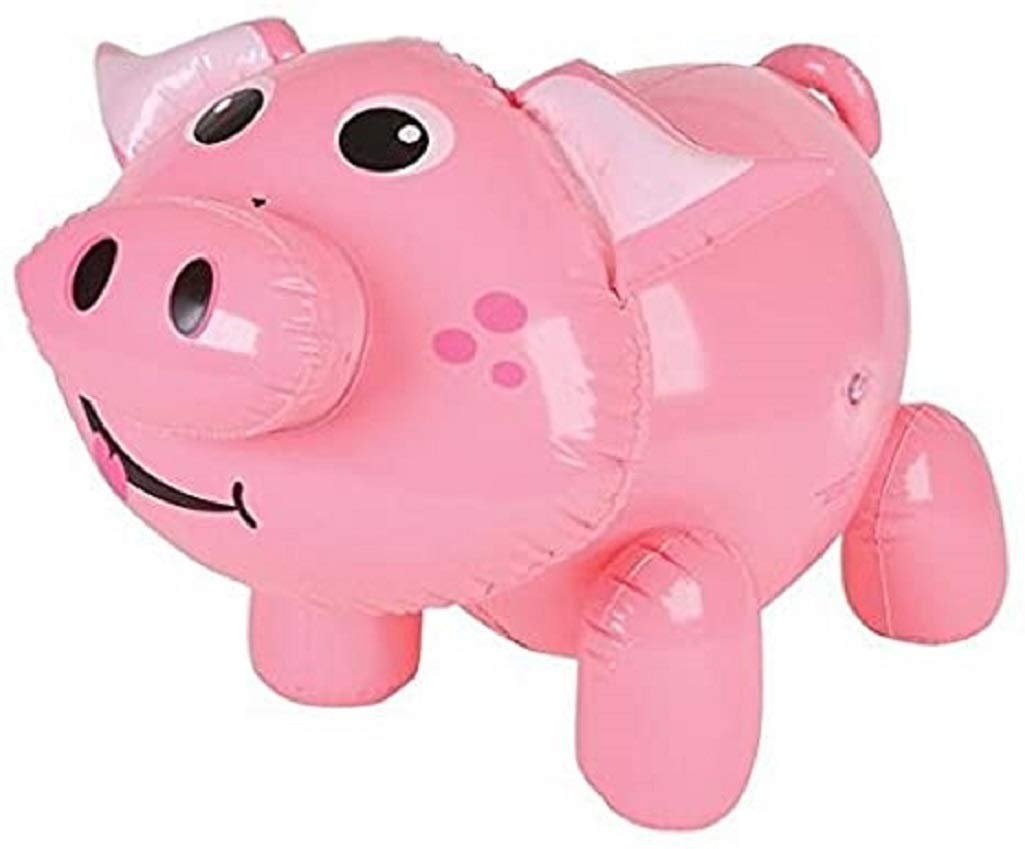 Photo 1 of Zugar Land Large Cool Inflatable Pink Pig (24") Party Favor, Pool Fun, Beach Ball (1 Pack)