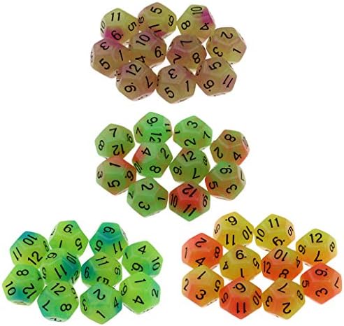 サイコロ ボードゲーム 半透明の色 12面 ダイスゲーム メーカー直送 数学ゲーム 白熱ダイス