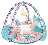 PLS Baby Kick and Play Piano Playmat, (Circular, Light Blue) Baby Toys, Battery Included, For 6 to 12 Months Old, Interactive, Activity Toys, Lights and Sounds