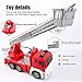 Gizmovine Fire Trucks Toys 1:12 Scale Rescue Fire Trucks with Water Pump, Fire Truck with Lights and Sirens and Extending Rotating Ladder Firefighter Toy Truck Cars for Kids Toddler
