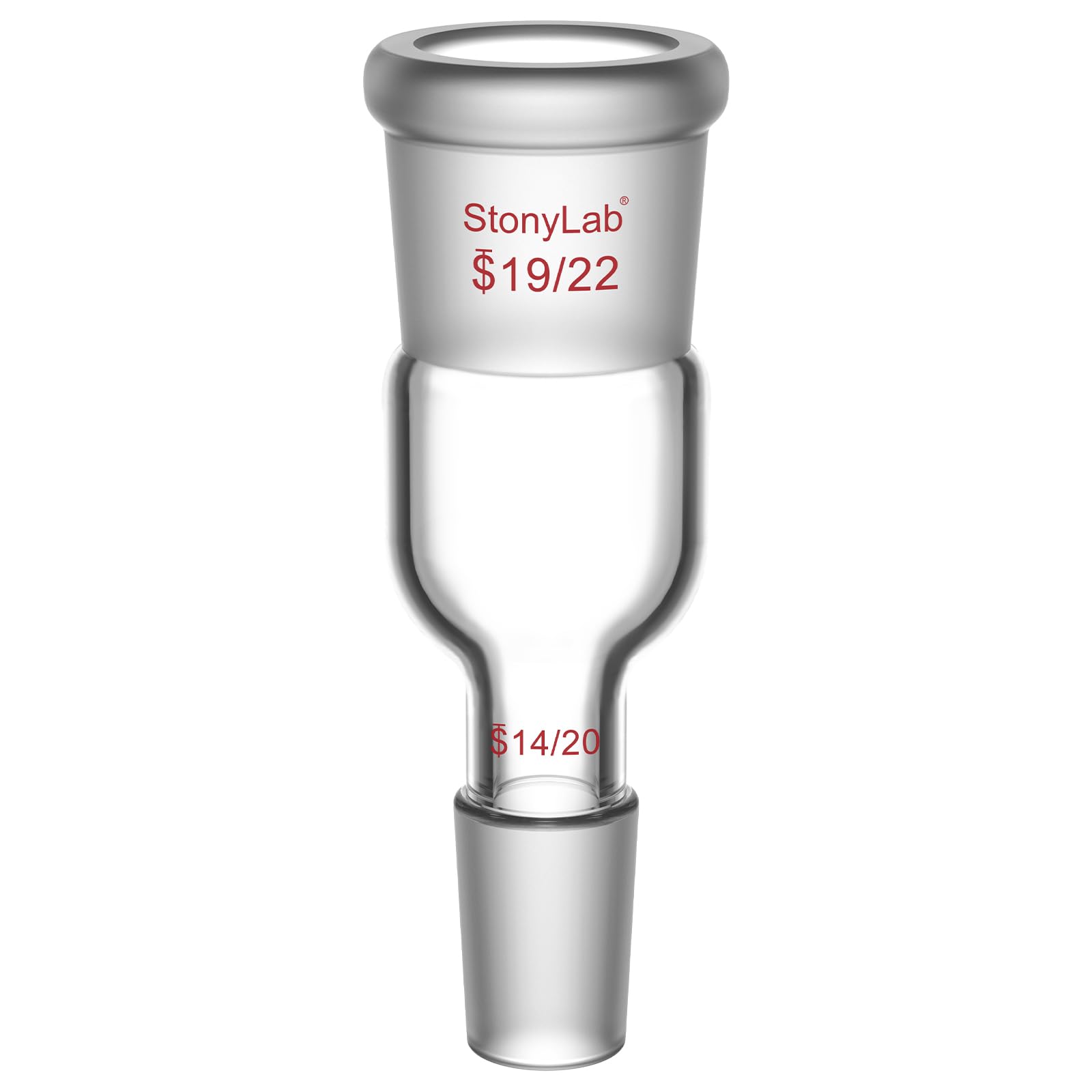 StonyLab Enlarging Adapter Connecting Adapter From 19/22 to 14/20 Glass Joint Lab Glassware Supply