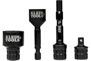 Klein Tools 65KADPS KNECT (S) Impact Socket Adapter Set, 4 Adapters for Ratchets, Impact Drivers and Flip Sockets, Fits 1/4-Inch Drive Tools, Compatible with KNECT (M) System