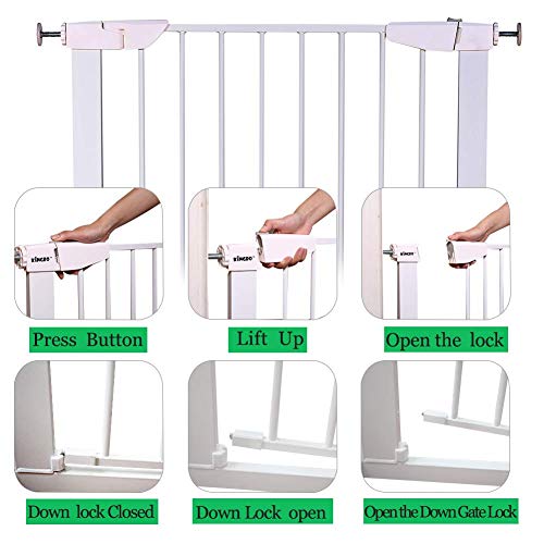 ALLAIBB Extra Wide Pressure Mounted Baby Gate Walk Through Auto Close