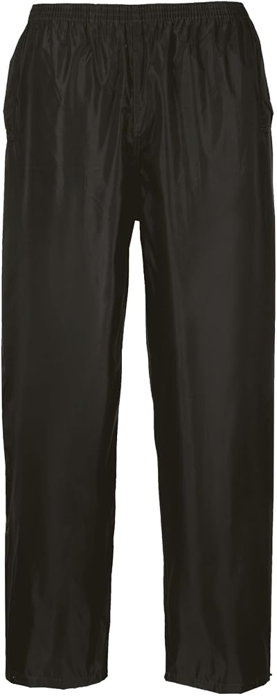 Portwest S441 Classic Rain Trousers Men’s Waterproof Overtrousers Black Size S