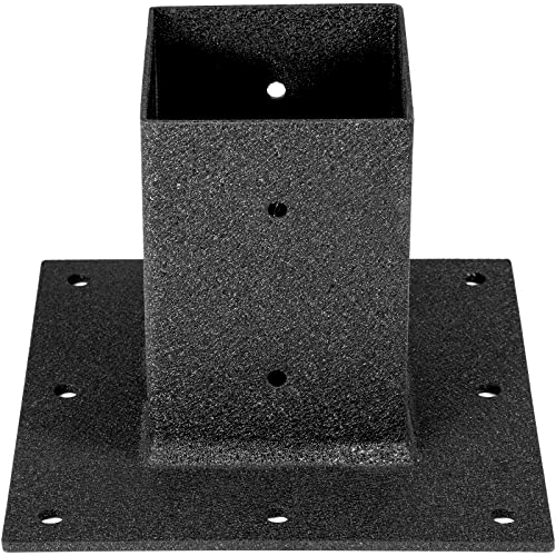 VEVOR Post Base, 4"x4" Mailbox Base Plate, Black PowderCoated Fence