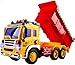 WolVol Friction Powered Dump Truck Toy - Premium Quality Plastic Heavy Equipment Vehicle Toy Battery Operated with Lights & Sounds - Fun Gift for All Occasions for Kids Boys Girls