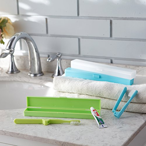 Toothbrush Holder Toothbrush Case, Eunion Plastic Toothbrush Holder for Travel-Clear White 2 Pack