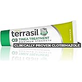 terrasil Tinea Versicolor Treatment Cream Max Strength, Antifungal Tinea Cream, Clinically Proven 1% Clotrimazole, Treats Most Ringworm & Fungal Infections, Soothing Relief of Itchy Dry Skin (.5oz)