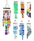 Bellaa 22890 Outdoor Wind Chimes Patio Lawn Garden Unique Windchimes Hanging Capiz Memorial Grace Handmade Chimes 27 inch Presents for Mom Gifts for Grandma
